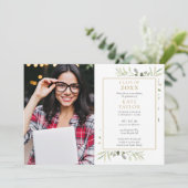 Moderne 5 Foto Collage Greenerity Graduation Party Einladung (Stehend Vorderseite)