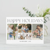 Moderne 5 Foto Collage Happy Holidays Weihnachten (Stehend Vorderseite)