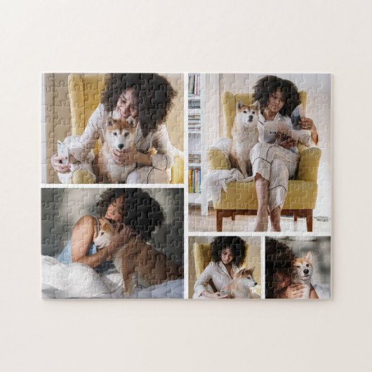 Moderne 5-Foto-Collage-Jigsaw-Puzzle Puzzle (Horizontal)