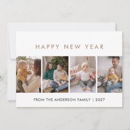 Moderne 5-Foto-Collage Neujahrsgruß Feiertagskarte