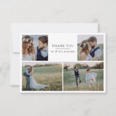 Moderne 5 Foto Collage Wedding Dankeskarte (Vorderseite)