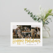 Moderne 5-Foto-Feiertage Folien Feiertagspostkarte (Stehend vorne)