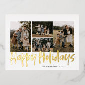 Moderne 5-Foto-Feiertage Folien Feiertagspostkarte (Vorderseite)