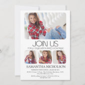 Moderne 5-Foto-Graduierungspartei Sleek Einladung (Vorderseite)