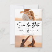 Moderne 5-Foto Hochzeit retten Termine Save The Date (Vorderseite)
