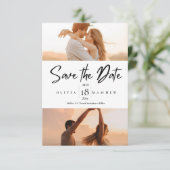 Moderne 5-Foto Hochzeit retten Termine Save The Date (Stehend Vorderseite)