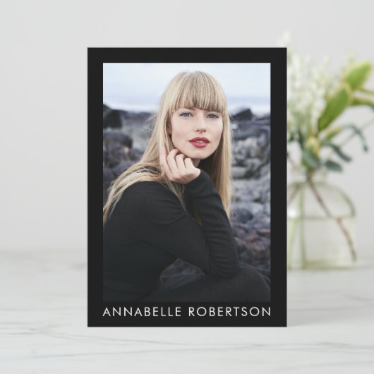 Moderne 5-Foto-Modell Actor QR Code Comp Card Einladung (Stehend Vorderseite)