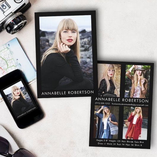 Moderne 5-Foto-Modell-Comp-Karte Einladung