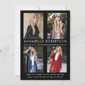 Moderne 5-Foto-Modell-Comp-Karte Einladung (Rückseite)