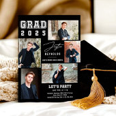 Moderne 5 Fotos Collage Abschluss Einladung