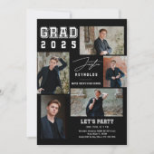 Moderne 5 Fotos Collage Abschluss Einladung (Vorderseite)