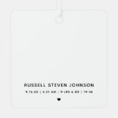 Moderne 5 Fotos Geburtsankündigung Ornament Aus Metall (Rückseite)