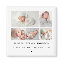 Moderne 5 Fotos zur Grid Birth Ankündigung