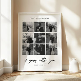 Moderne 5-jährige Fotocollage zum 9-jährigen Jubil Poster