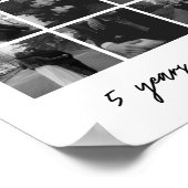 Moderne 5-jährige Fotocollage zum 9-jährigen Jubil Poster (Ecke)