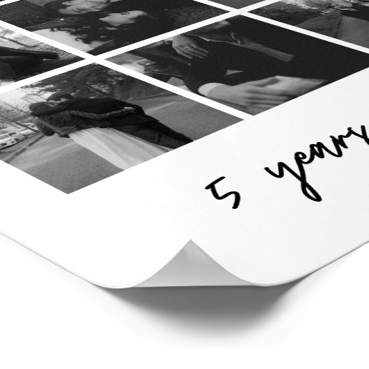 Moderne 5-jährige Fotocollage zum 9-jährigen Jubil Poster (Ecke)