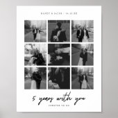 Moderne 5-jährige Fotocollage zum 9-jährigen Jubil Poster (Vorne)