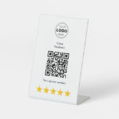 Moderne 5-Sterne-Luxus-Feedback-QR-Code Sockelschild (Vorderseite)