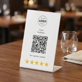 Moderne 5-Sterne-Luxus-Feedback-QR-Code Sockelschild
