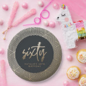 Moderne 60. Geburtstag einfach stilvoll elegant Pappteller (Party)