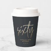 Moderne 60. Geburtstag einfach, stilvoll und elega Pappbecher (Rückseite)