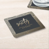 Moderne 60. Geburtstag einfach, stilvoll und elega Rechteckiger Pappuntersetzer (angewinkelt)