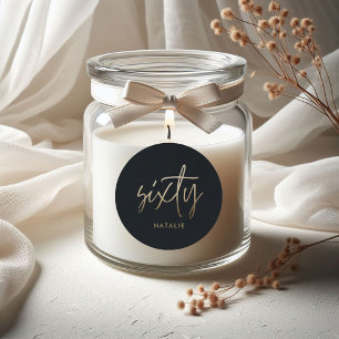 Moderne 60. Geburtstag einfach, stilvoll und elega Runder Aufkleber