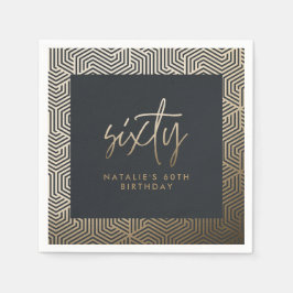 Moderne 60. Geburtstag einfach, stilvoll und elega Serviette