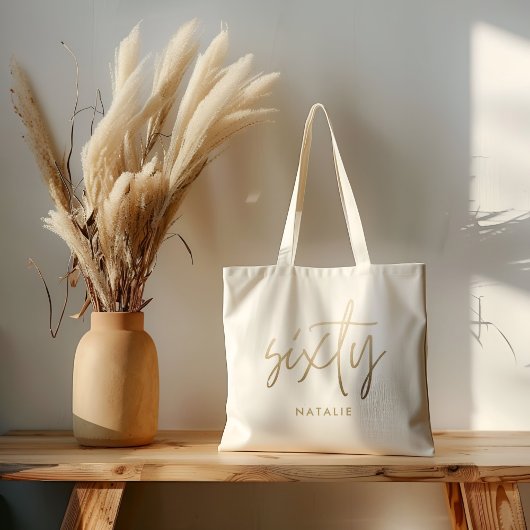 Moderne 60. Geburtstag einfach, stilvoll und elega Tragetasche