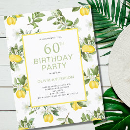 Moderne 60. Geburtstag Lemon Citrus Einladung Postkarte