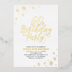 Moderne 60. Geburtstagsfeier Goldfolie Einladung