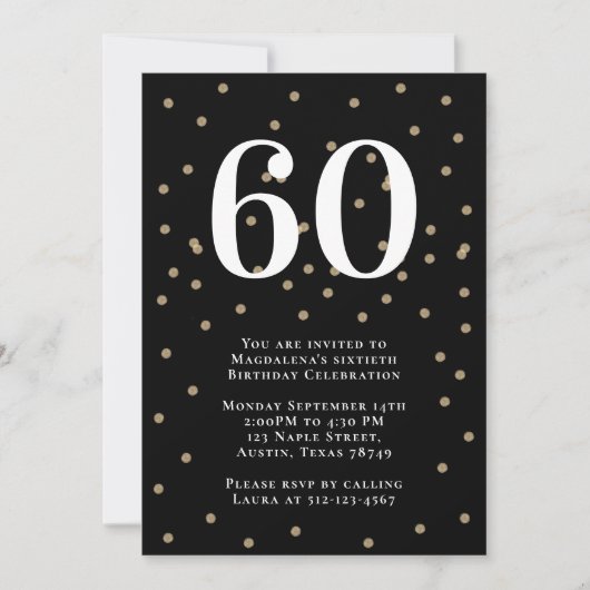 Moderne 60. Geburtstagsparty Einladung (Vorderseite)