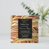 Moderne 60. Geburtstagsparty Golden Black Einladung (Stehend Vorderseite)