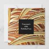 Moderne 60. Geburtstagsparty Golden Black Einladung (Rückseite)