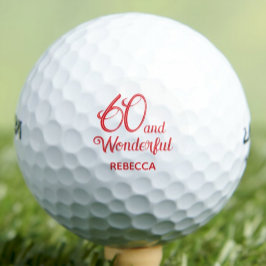 Moderne 60. Geburtstagsparty rot 60 Jahre einfach Golfball