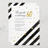 Moderne 60. Geburtstagsschrift Einladung (Vorne/Hinten)