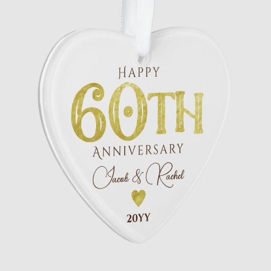 Moderne 60-jährige Jubiläumsfeier Ornament (Vorderseite)