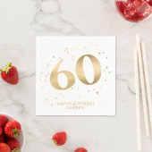 Moderne 60. Sechzigster Geburtstag | Gold Schwarz Serviette (Beispiel)