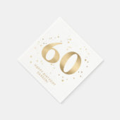 Moderne 60. Sechzigster Geburtstag | Gold Schwarz Serviette (Ecke)