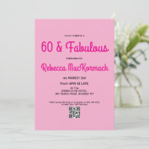 Moderne 60 und fantastische rosa 60. Geburtstagsfe