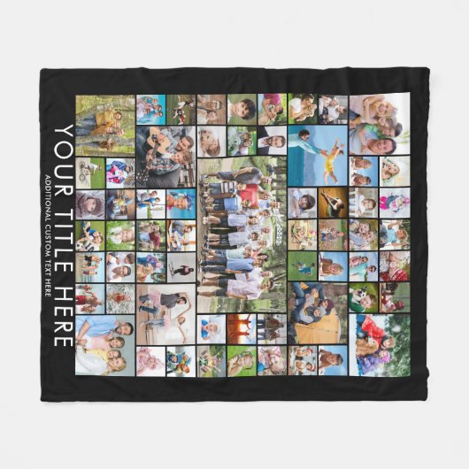 Moderne 61 Bild-Collage - Farbe des benutzerdefini Fleecedecke (Vorderseite (Horizontal))