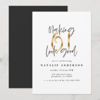 Moderne 61. Geburtstag schwarz-goldene Typografie