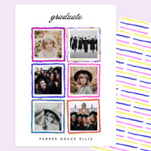 Moderne 6-Foto-Collage-Rahmen Graduiert Abitur