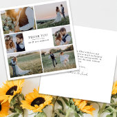 Moderne 6 Foto Collage Square Hochzeit Dankeskarte