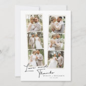 Moderne 6-Foto Hochzeit Dankeschön Karte (Vorderseite)