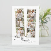 Moderne 6-Foto Hochzeit Dankeschön Karte (Stehend Vorderseite)