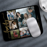 Moderne 6-Foto-Kalligraphie Mousepad<br><div class="desc">Elegante moderne,  handgeschriebene Kalligraphie-Skripte mit sechs benutzerdefinierten Fotos schwarzen goldenen Sake-Foto-Mauspad-Vorlage.              Bitte beachten Sie,  dass die Hintergrundfarbe geändert werden kann. Sie können das Schwarz durch eine andere Farbe ersetzen,  nachdem Sie die Option CUSTOMIZE ausgewählt haben.</div>