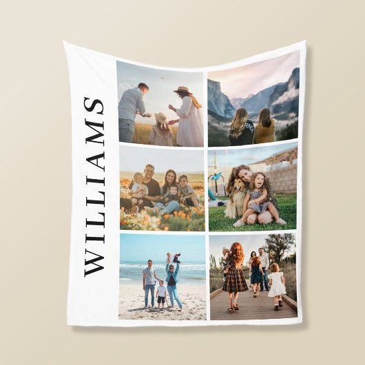 Moderne 6 FotoCollage Fleecedecke
