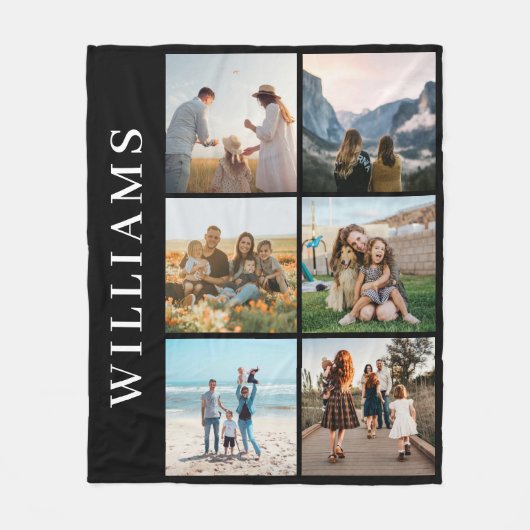 Moderne 6 FotoCollage Fleecedecke (Vorderseite)