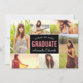 Moderne 6 Fotocollage Graduation Party Einladung (Vorderseite)